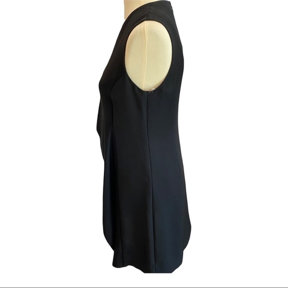 NWT Diane von Furstenberg Black Ruffle-Front Sleeveless Mini Shift Dress… - Picture 4 of 11